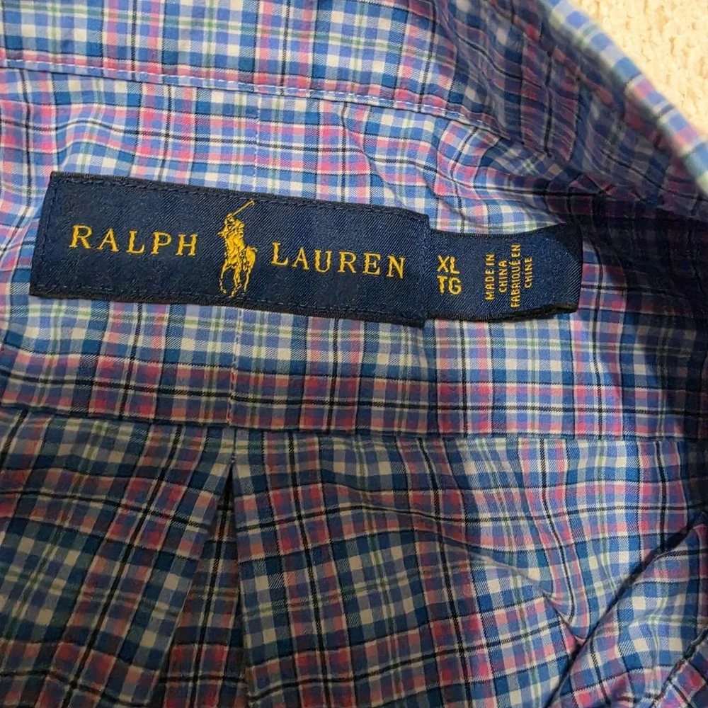 Ralph Lauren Shirt Size XL Plaid Multicolor Button Down Long Sleeve Mens‎ Preppy